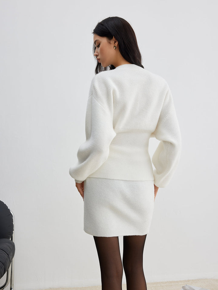 Elegant Button Slit Cinched Cardigan  Liora Lane Boutique Cardigans