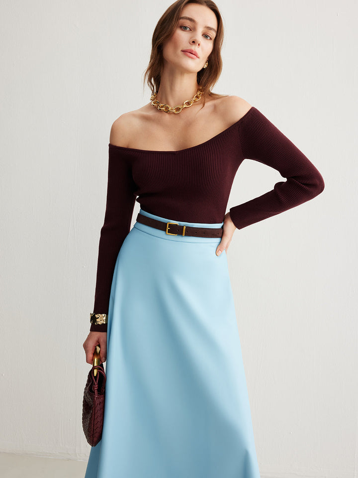 Cold-Shoulder Skinny Sweater  Liora Lane Boutique Sweaters