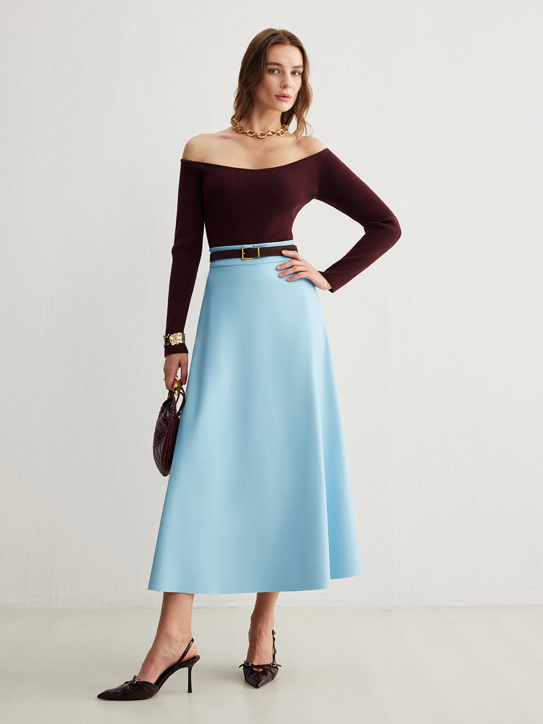 Cold-Shoulder Skinny Sweater  Liora Lane Boutique Sweaters