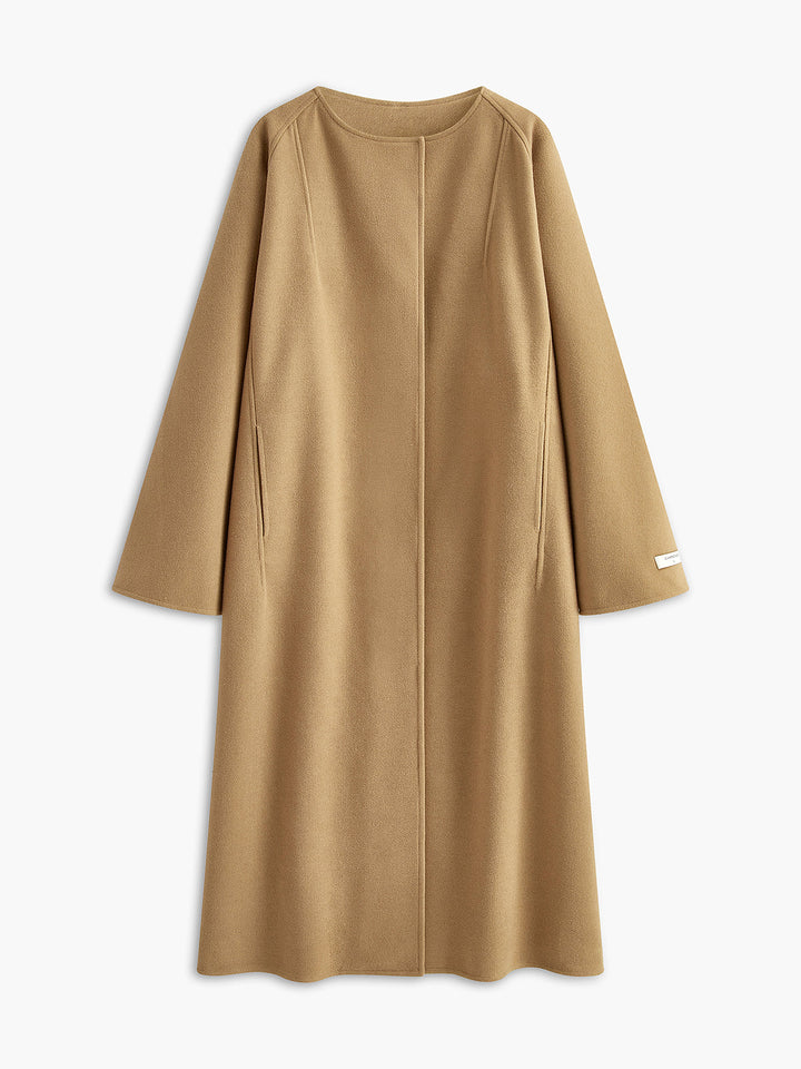 Minimalist Oversized Wool Long Coat  Liora Lane Boutique Wool Coats Camel / XL 74.00