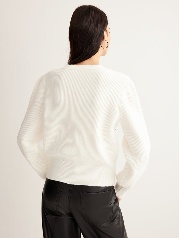 Embroidery-Bow Button Short Cardigan  Liora Lane Boutique Cardigans