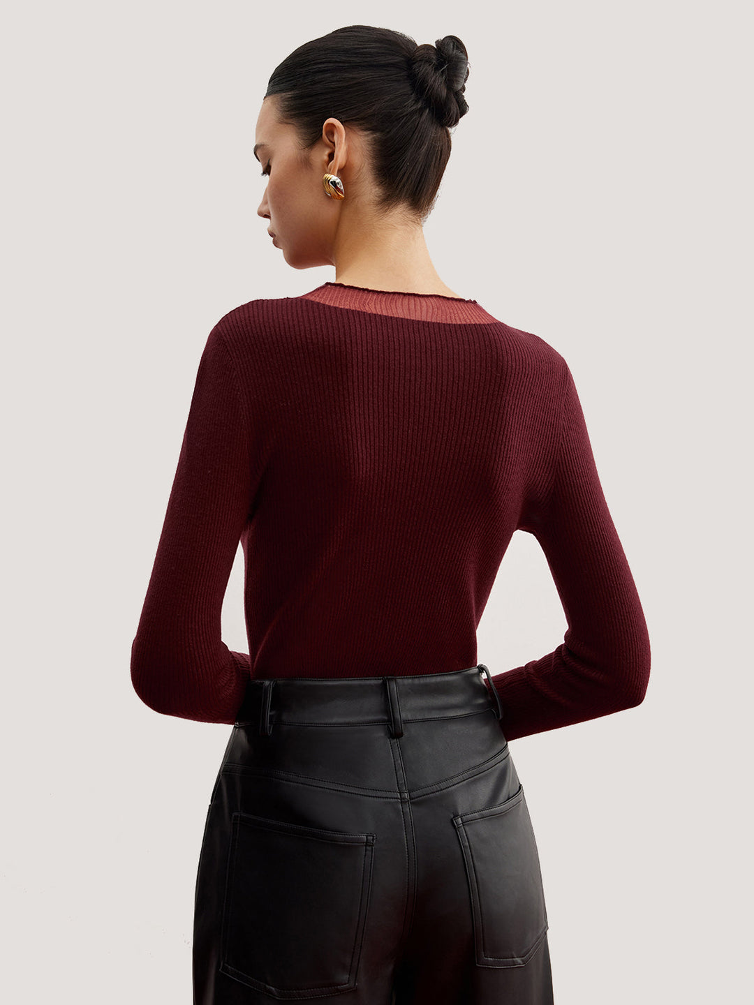 Minimalist Sheer Ribbed Stretch Sweater  Liora Lane Boutique Sweaters