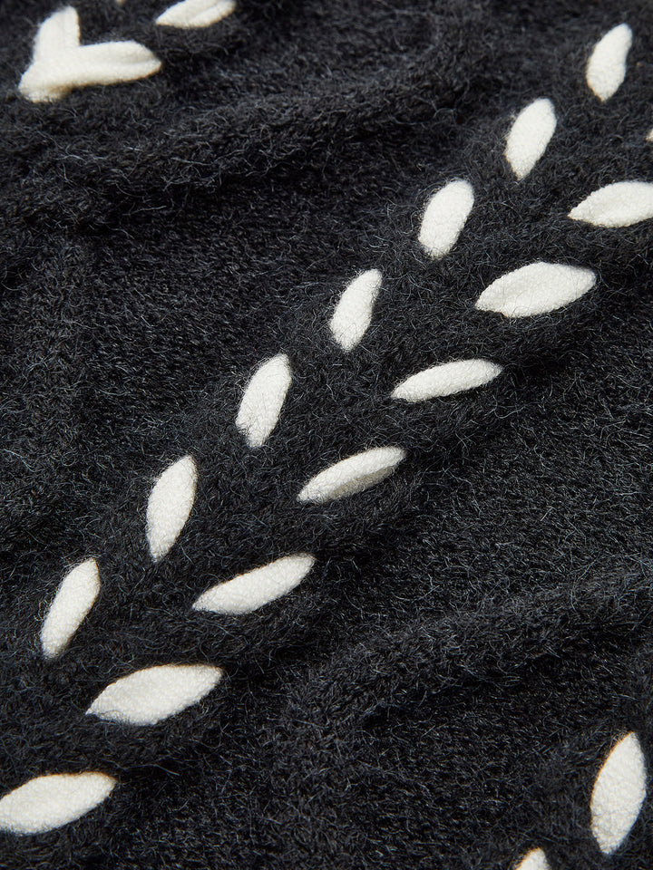 Contrast Binding Cinched Twist Sweater  Liora Lane Boutique Sweaters