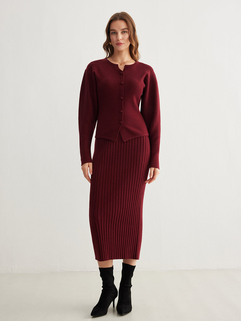 Minimalist Ribbed Sweater Skirt  Liora Lane Boutique Sweater Skirts