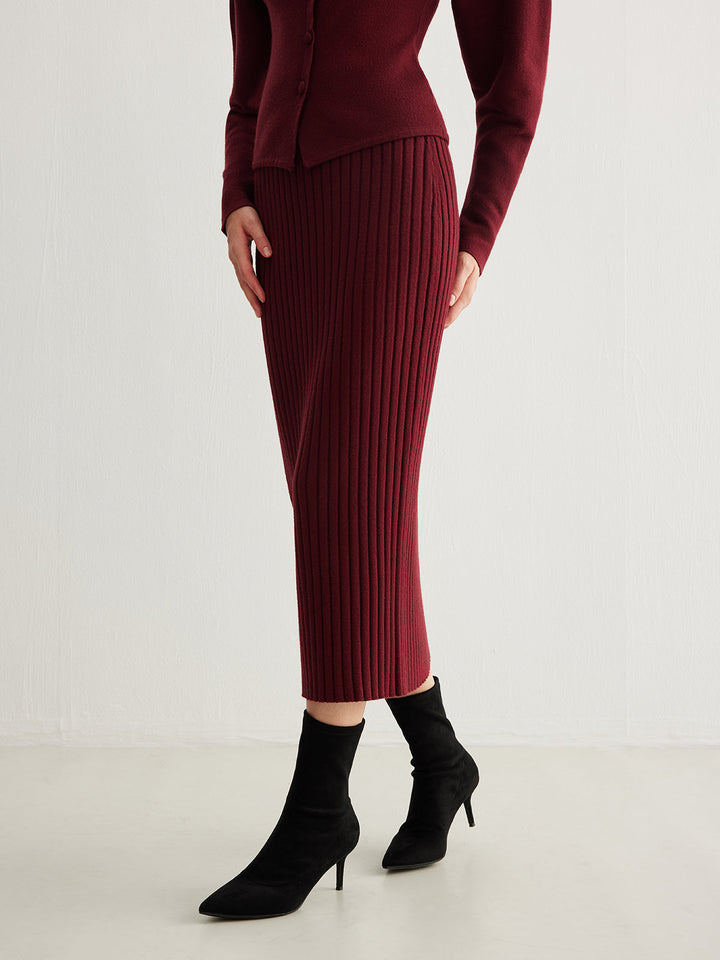 Minimalist Ribbed Sweater Skirt  Liora Lane Boutique Sweater Skirts