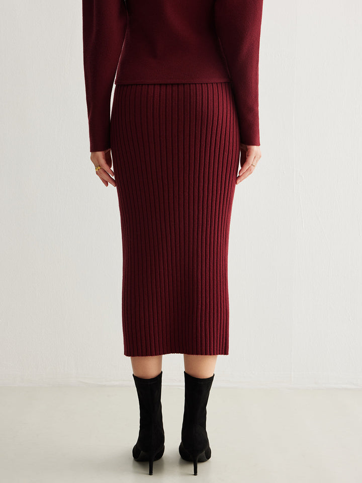 Minimalist Ribbed Sweater Skirt  Liora Lane Boutique Sweater Skirts