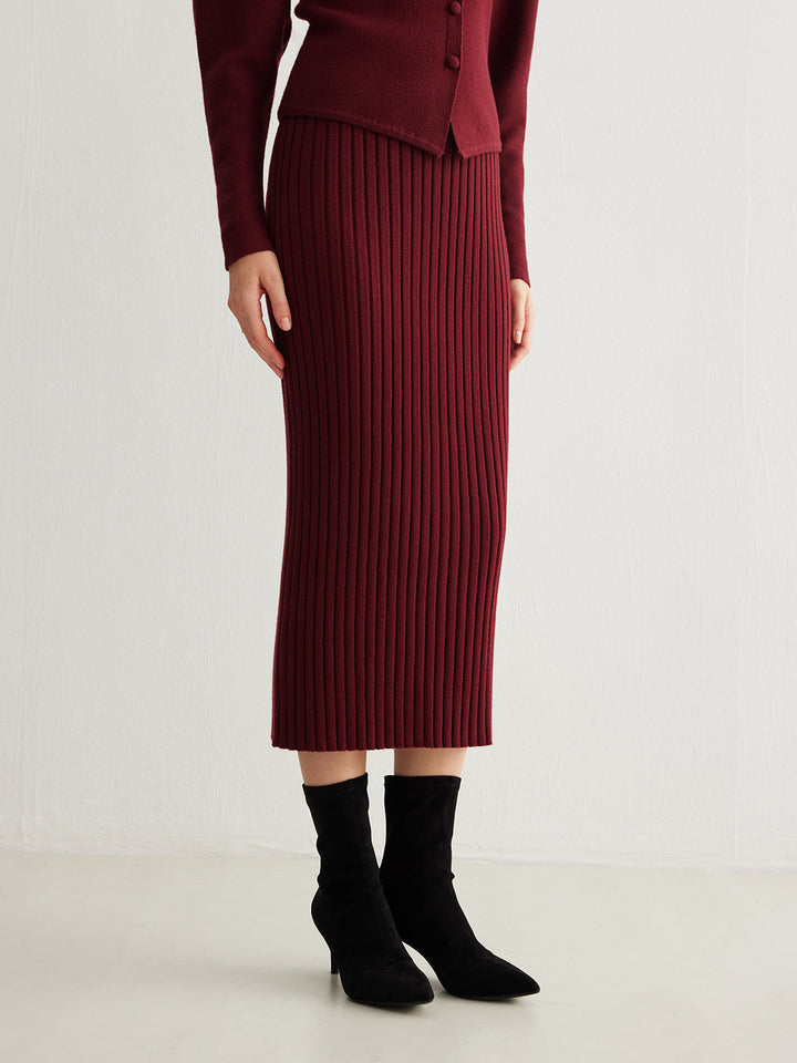 Minimalist Ribbed Sweater Skirt  Liora Lane Boutique Sweater Skirts