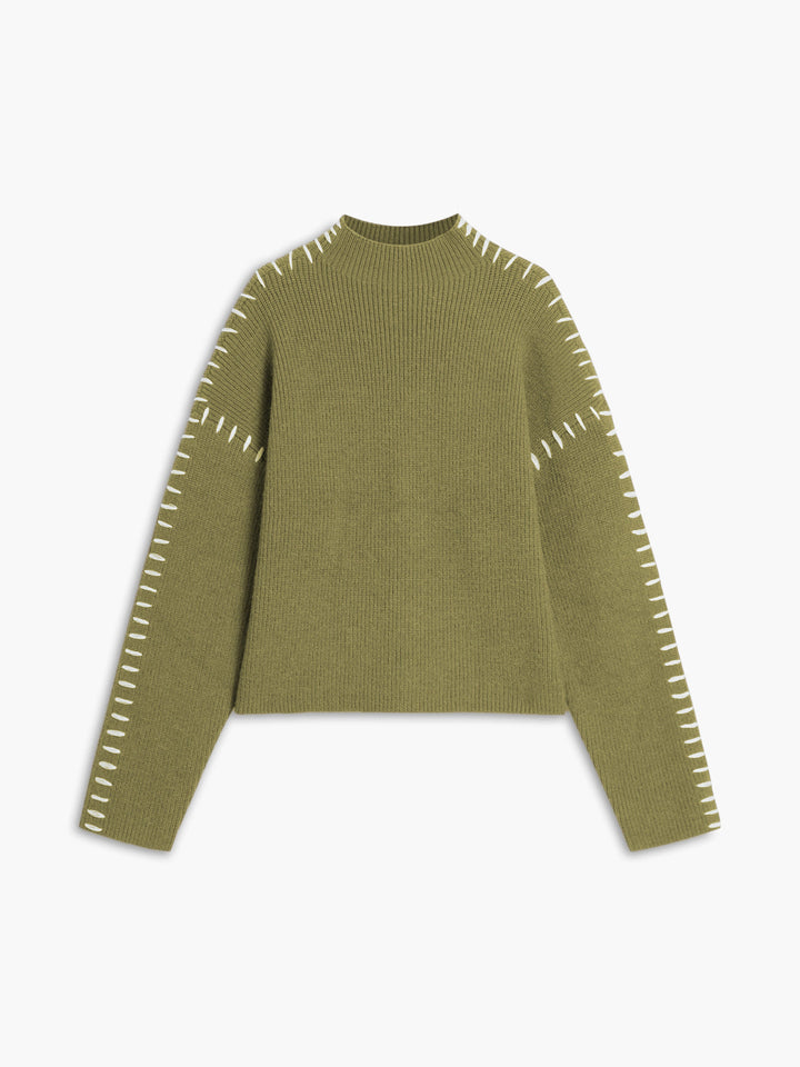 Shift The Focus Oversized Mock Neck Sweater  Liora Lane Boutique Sweaters ArmyGreen / XL 46.00