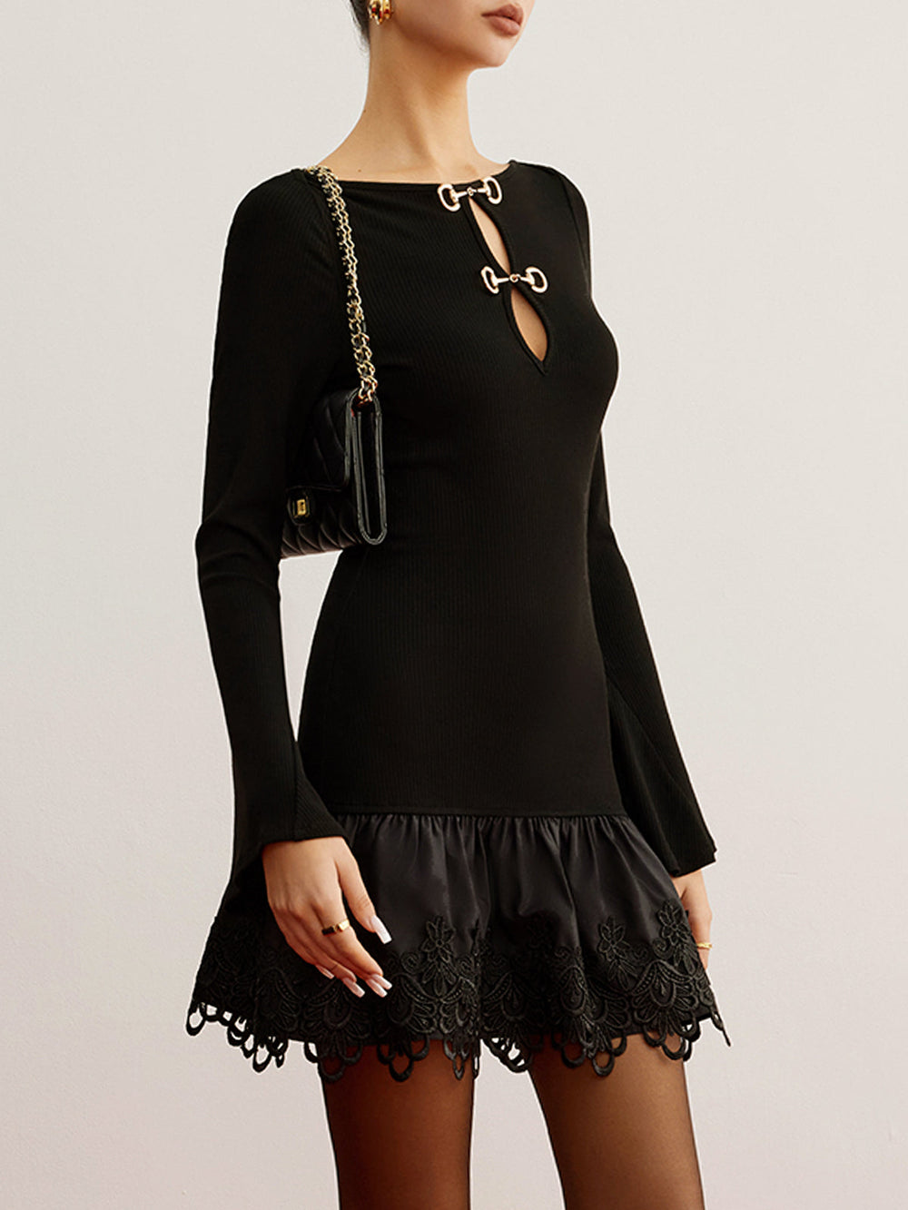 Cutout Panel Jersey Dress  Liora Lane Boutique Dresses