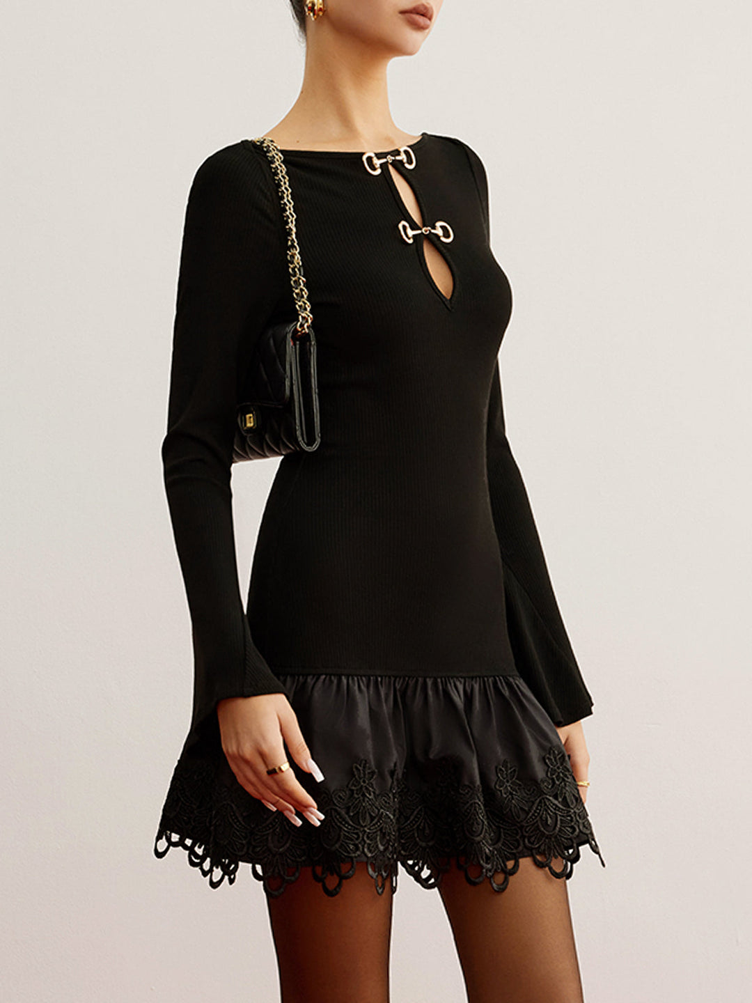 Cutout Panel Jersey Dress  Liora Lane Boutique Dresses