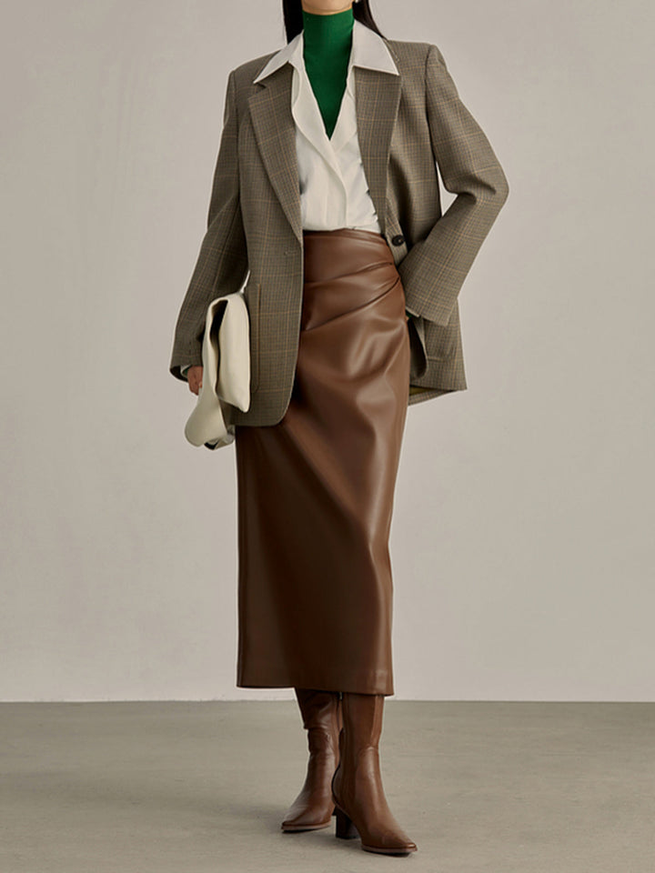 Minimalist PU Leather Skirt  Liora Lane Boutique Skirts