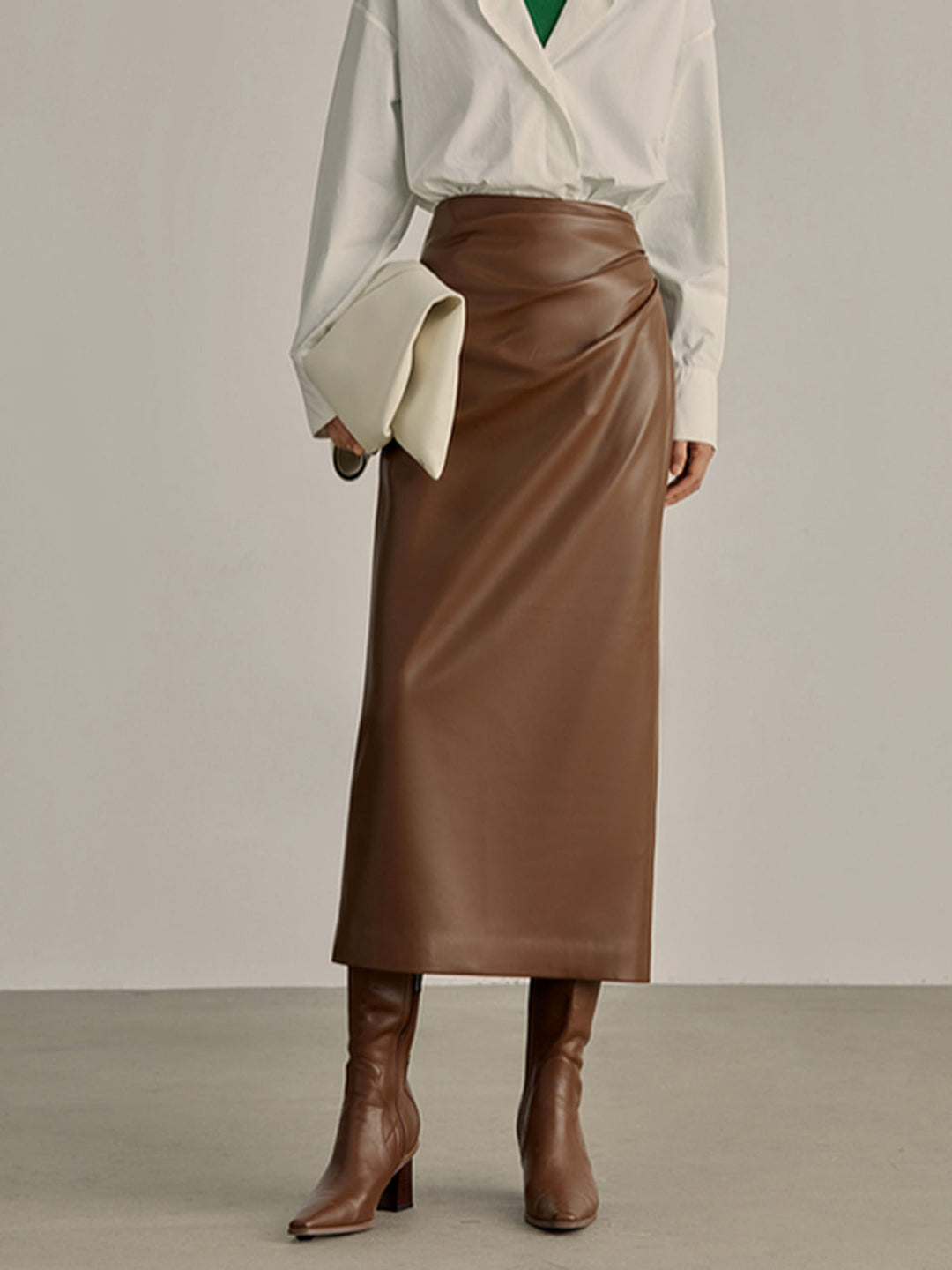 Minimalist PU Leather Skirt  Liora Lane Boutique Skirts