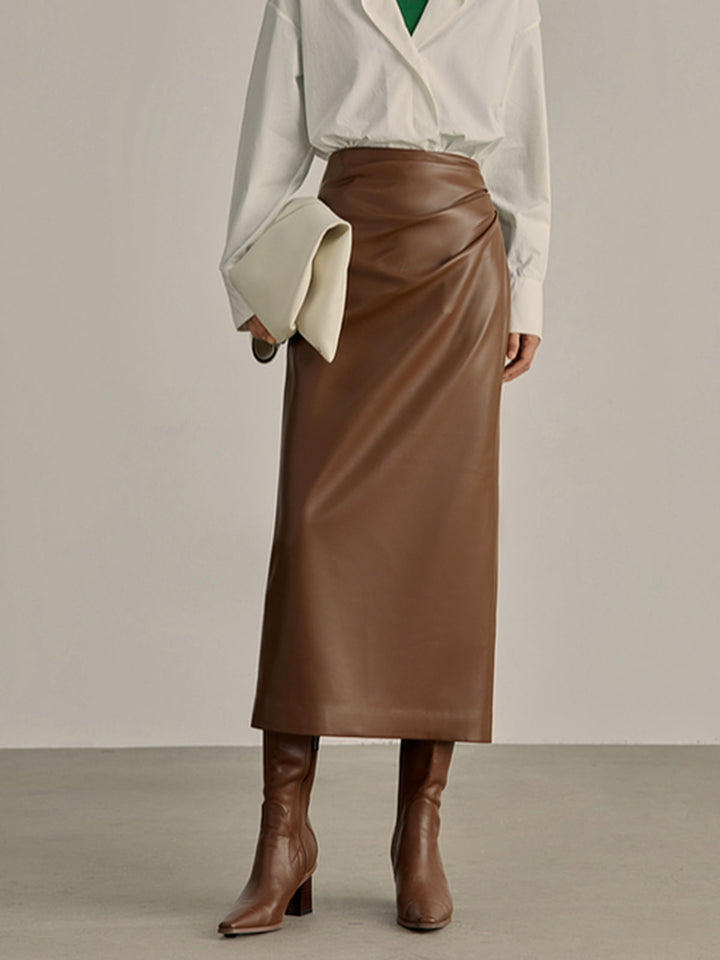 Minimalist PU Leather Skirt  Liora Lane Boutique Skirts