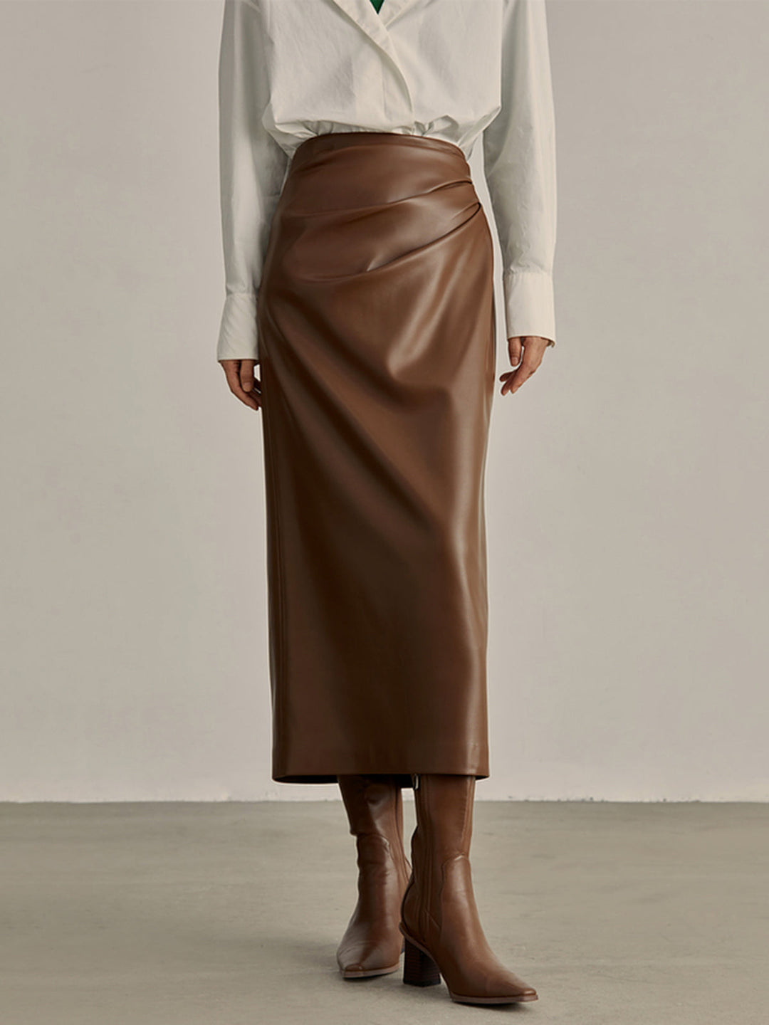Minimalist PU Leather Skirt  Liora Lane Boutique Skirts