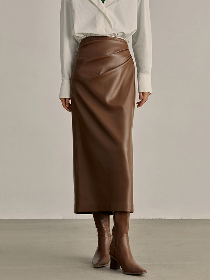 Minimalist PU Leather Skirt  Liora Lane Boutique Skirts