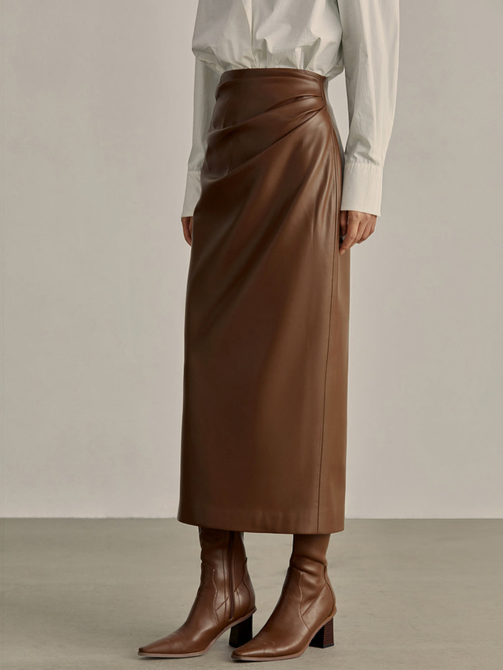 Minimalist PU Leather Skirt  Liora Lane Boutique Skirts