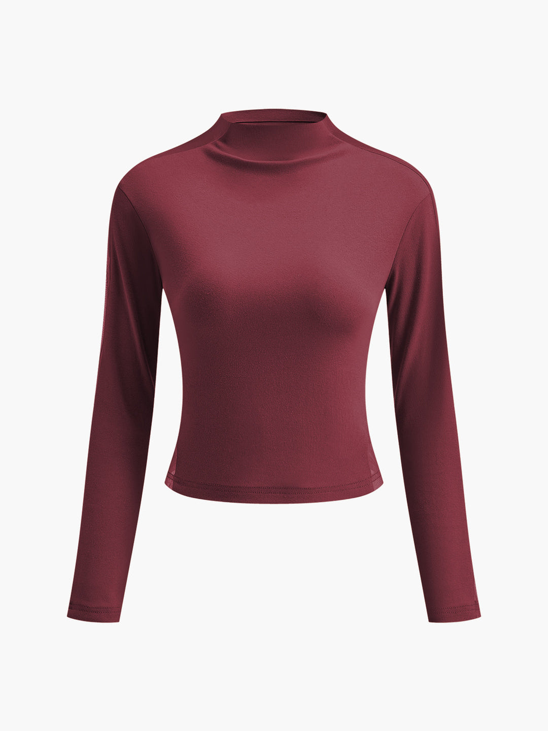 Plain Tulle Mesh Long Sleeve T-Shirt  Liora Lane Boutique T-Shirts Burgundy / XL 24.00
