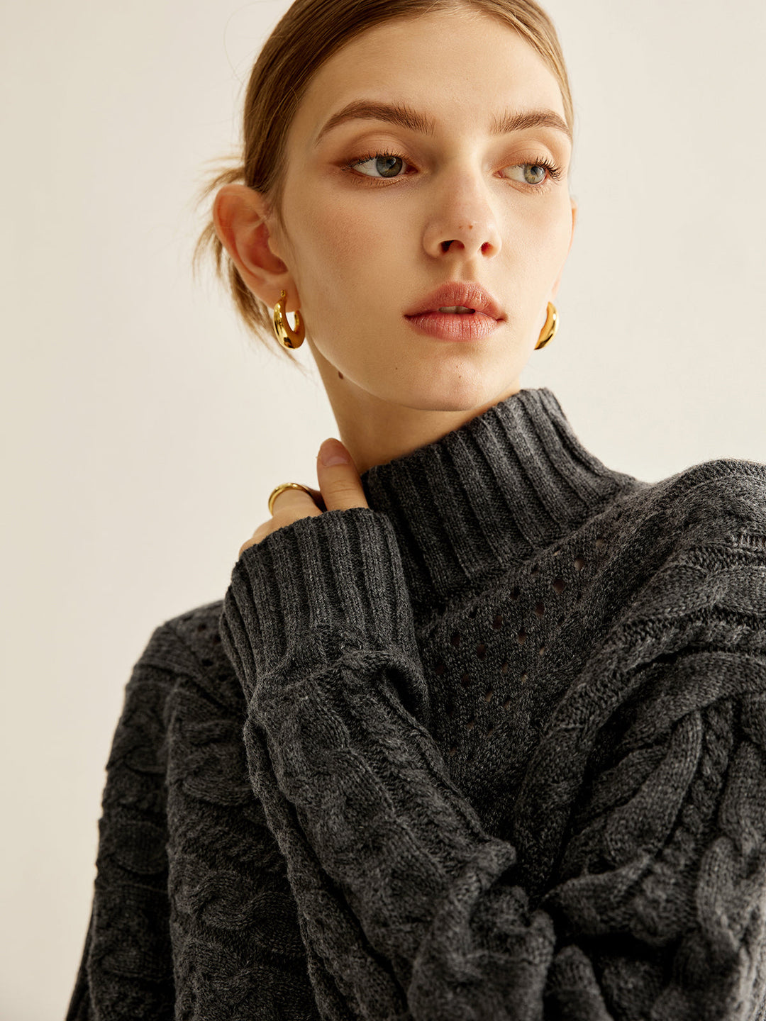 Asymmetrical Mock-Neck Sweater  Liora Lane Boutique Sweaters