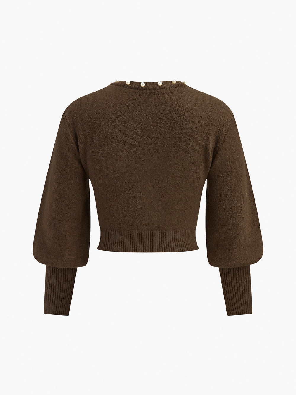 Pearl Trim Lantern Sleeve Knit Top  Liora Lane Boutique Knit Tops