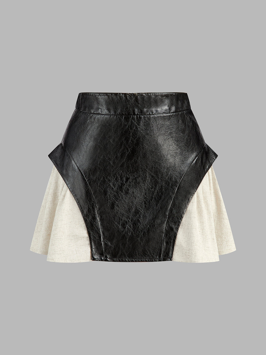 Color Block Faux Leather Mini Skirt  Liora Lane Boutique Skirts Black / XL 38.00