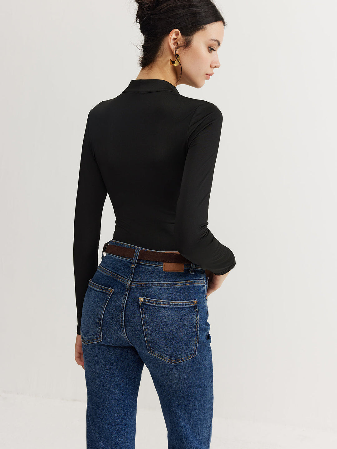 Keyhole Neckline Thin Bodysuit  Liora Lane Boutique Bodysuits