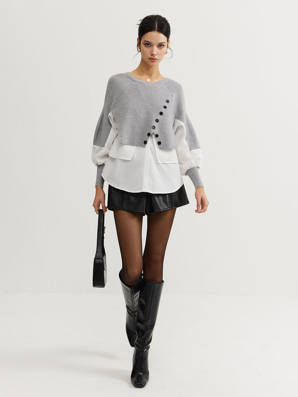 Color Block Panel Knit Top  Liora Lane Boutique Knit Tops