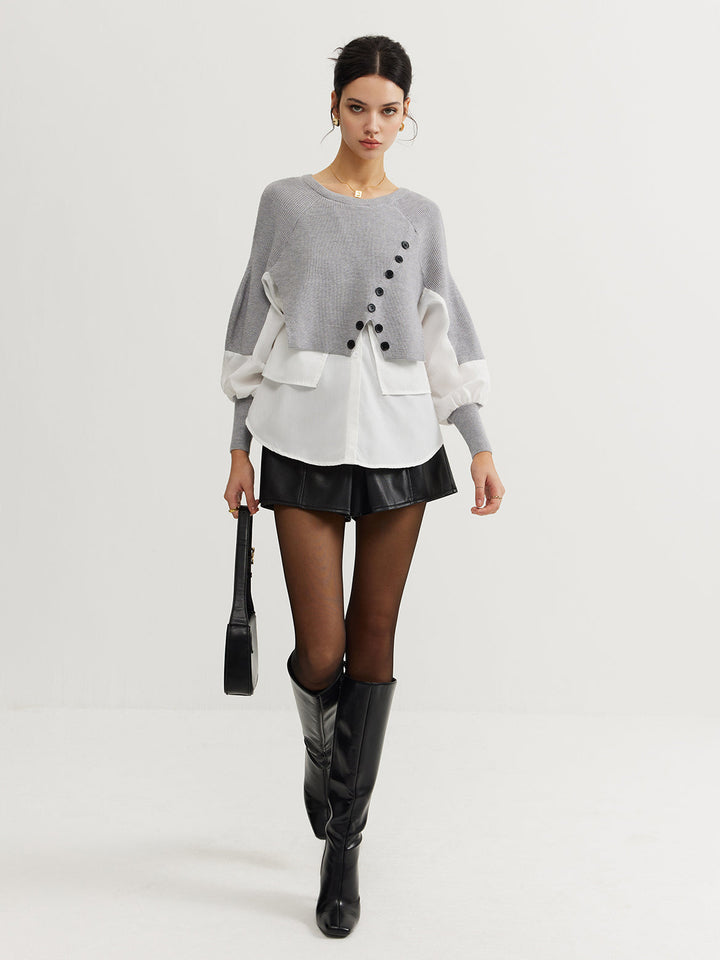 Color Block Panel Knit Top  Liora Lane Boutique Knit Tops