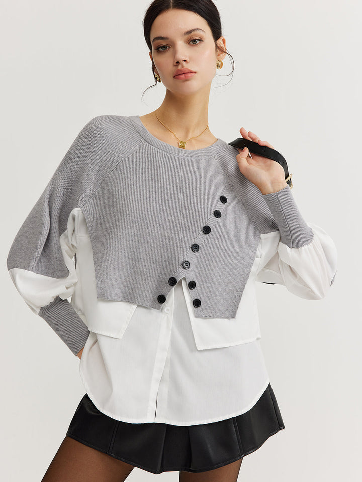 Color Block Panel Knit Top  Liora Lane Boutique Knit Tops