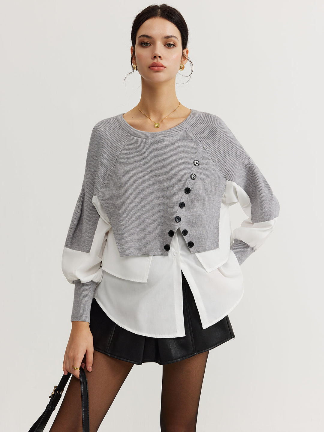 Color Block Panel Knit Top  Liora Lane Boutique Knit Tops