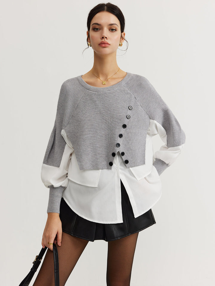 Color Block Panel Knit Top  Liora Lane Boutique Knit Tops
