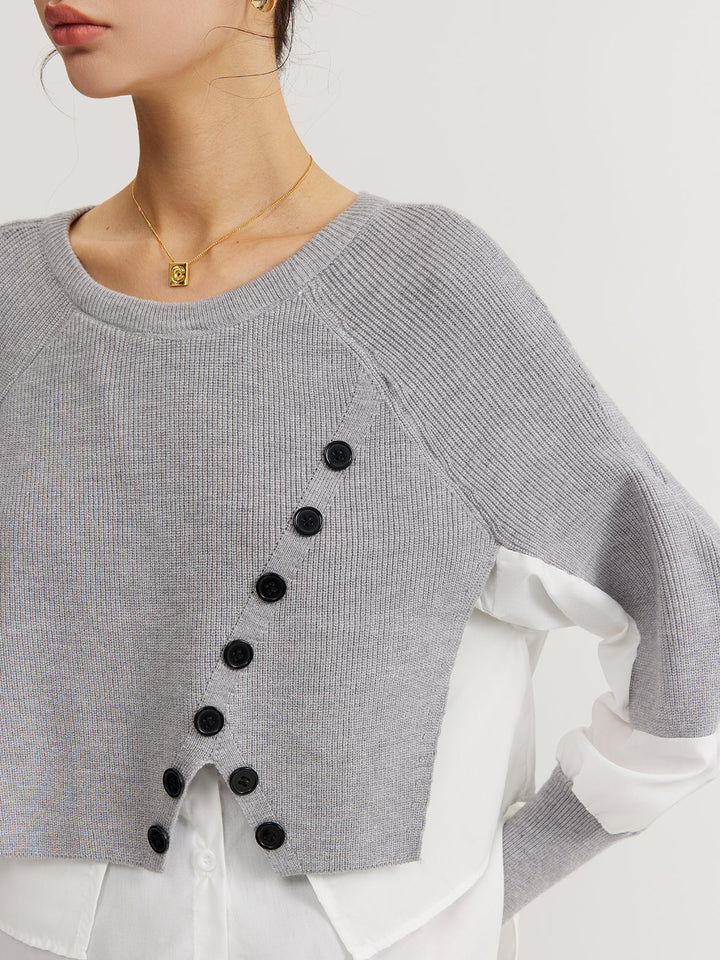 Color Block Panel Knit Top  Liora Lane Boutique Knit Tops