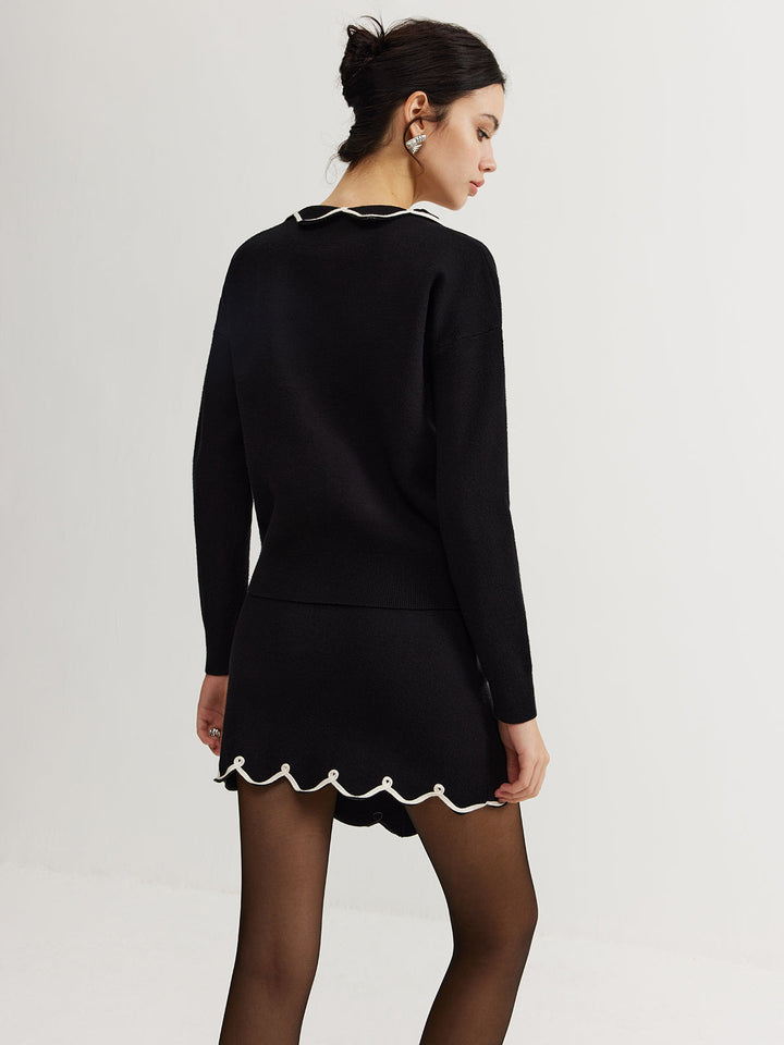 Leisure Contrast Trim Sweater Co-ords  Liora Lane Boutique Sweater Co-ords