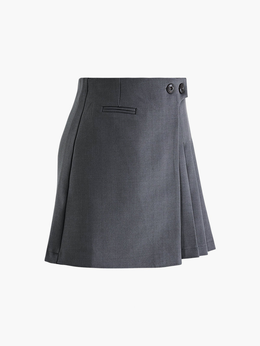 Button Zipper Pleated Suit Skirt  Liora Lane Boutique Skirts