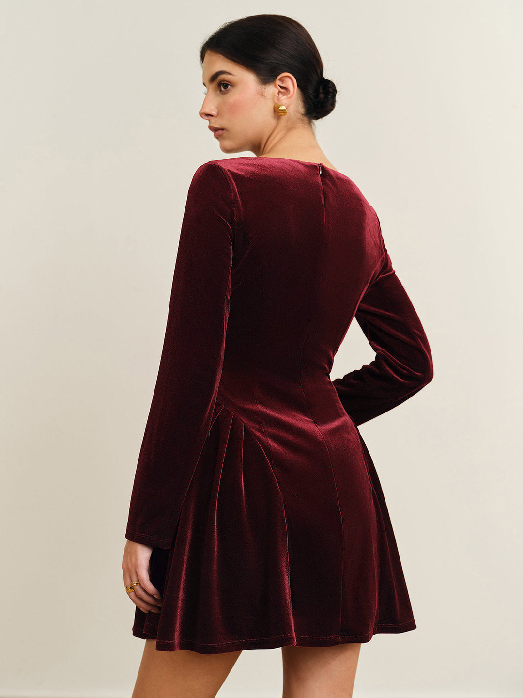 Pleated Panel Velvet Dress  Liora Lane Boutique Dresses
