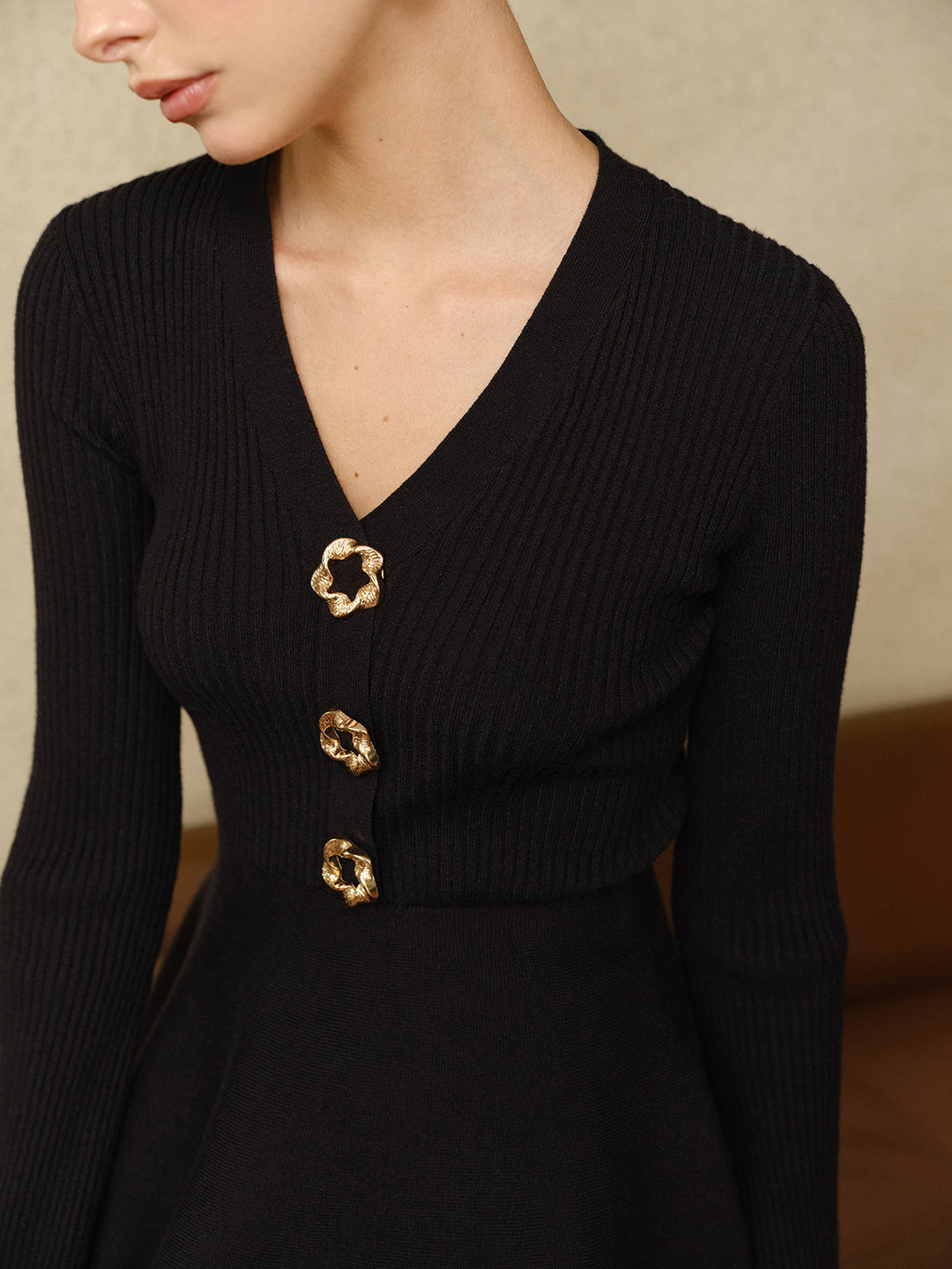 Contrast Cuff Ruffle Knit Top  Liora Lane Boutique Knit Tops