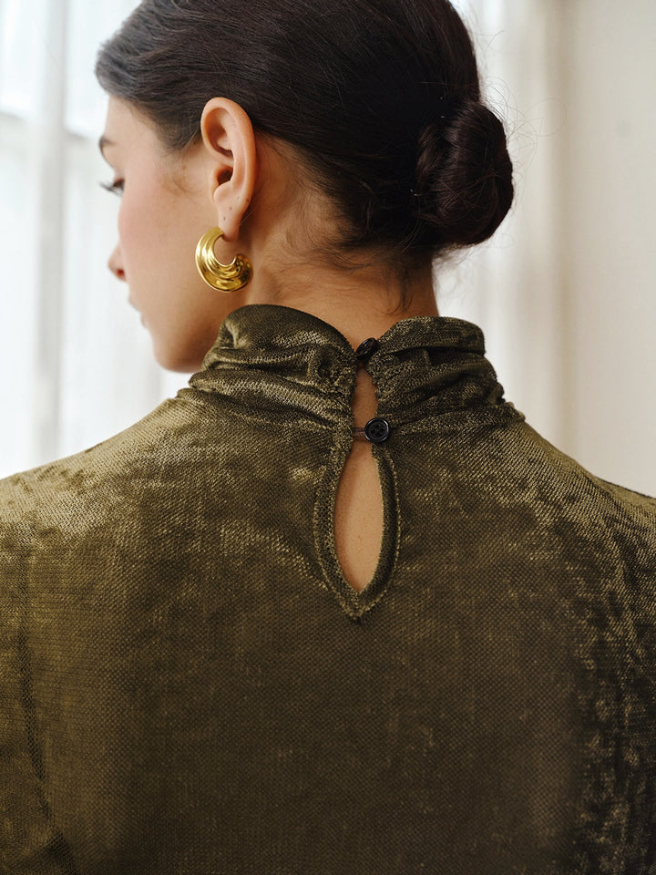 Turtleneck Semi-Sheer Velvet Top  Liora Lane Boutique T-Shirts