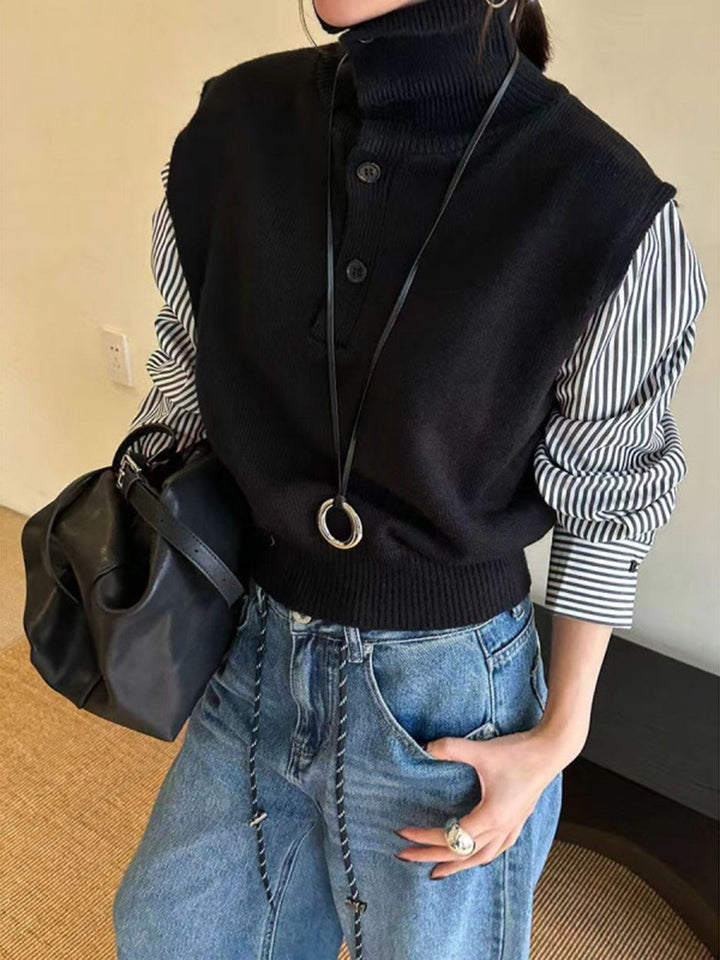 Color Block Panel Lapel Sweater  Liora Lane Boutique Sweaters