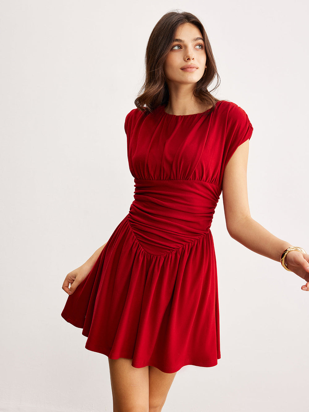 Elegant Pleated Ruffle Dress  Liora Lane Boutique Dresses
