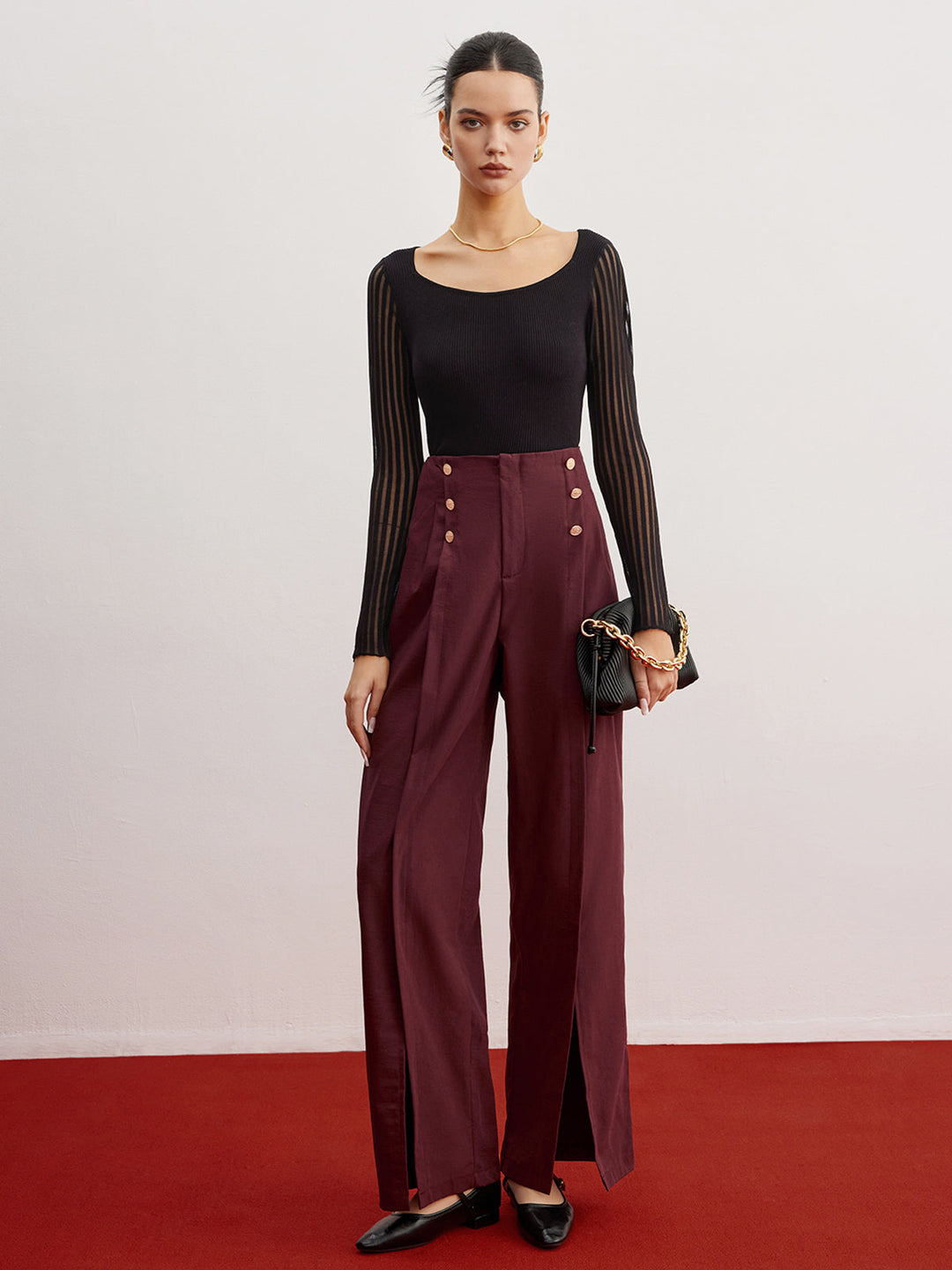 Ribbed Sheer Sleeve Sweater  Liora Lane Boutique Sweaters