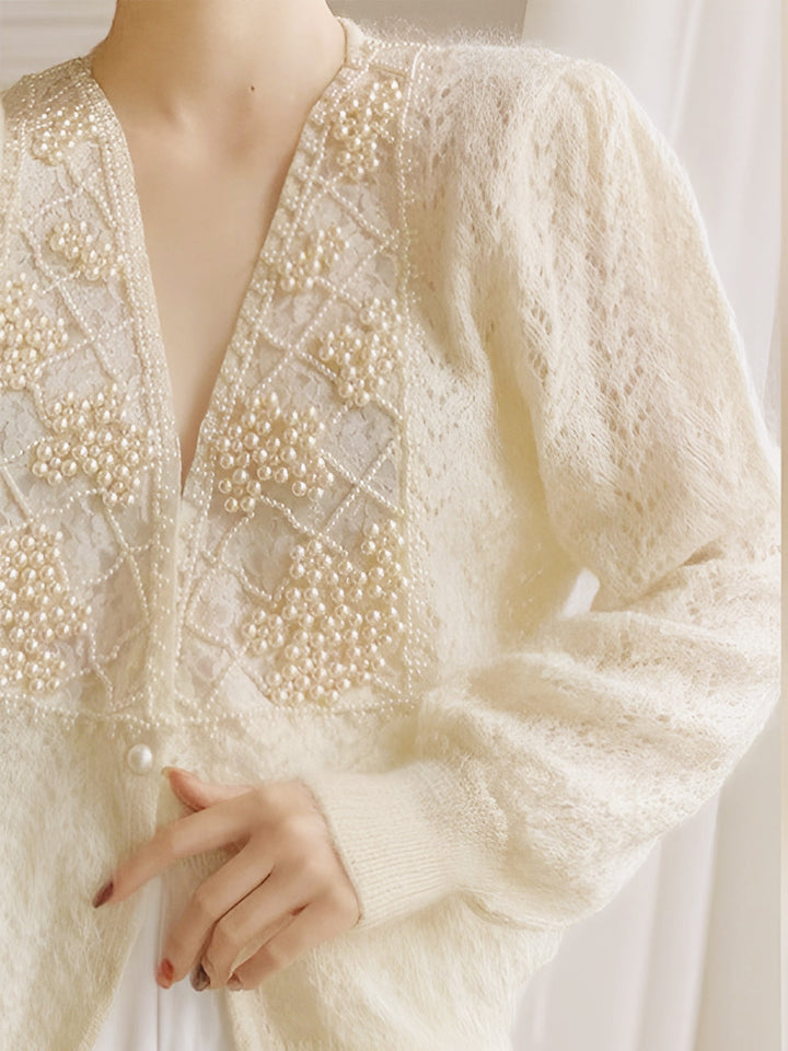 Romance Pearl Beaded Cardigan  Liora Lane Boutique Cardigans