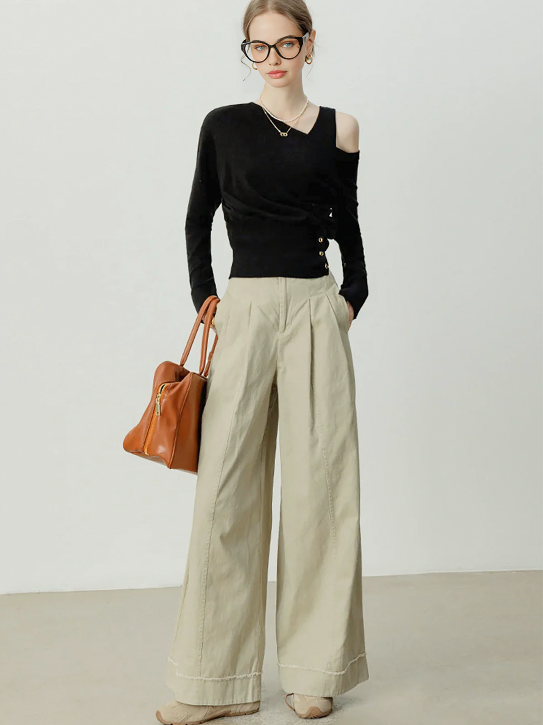 Asymmetrical Cold Shoulder Sweater Co-ords  Liora Lane Boutique Knit Tops