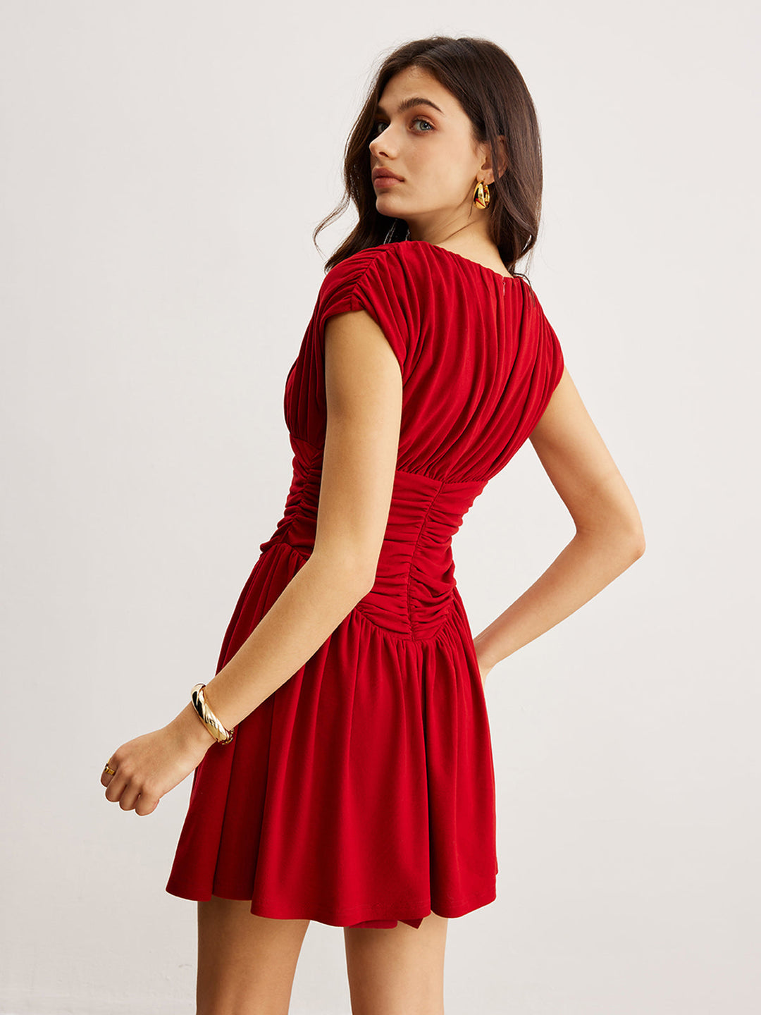 Elegant Pleated Ruffle Dress  Liora Lane Boutique Dresses