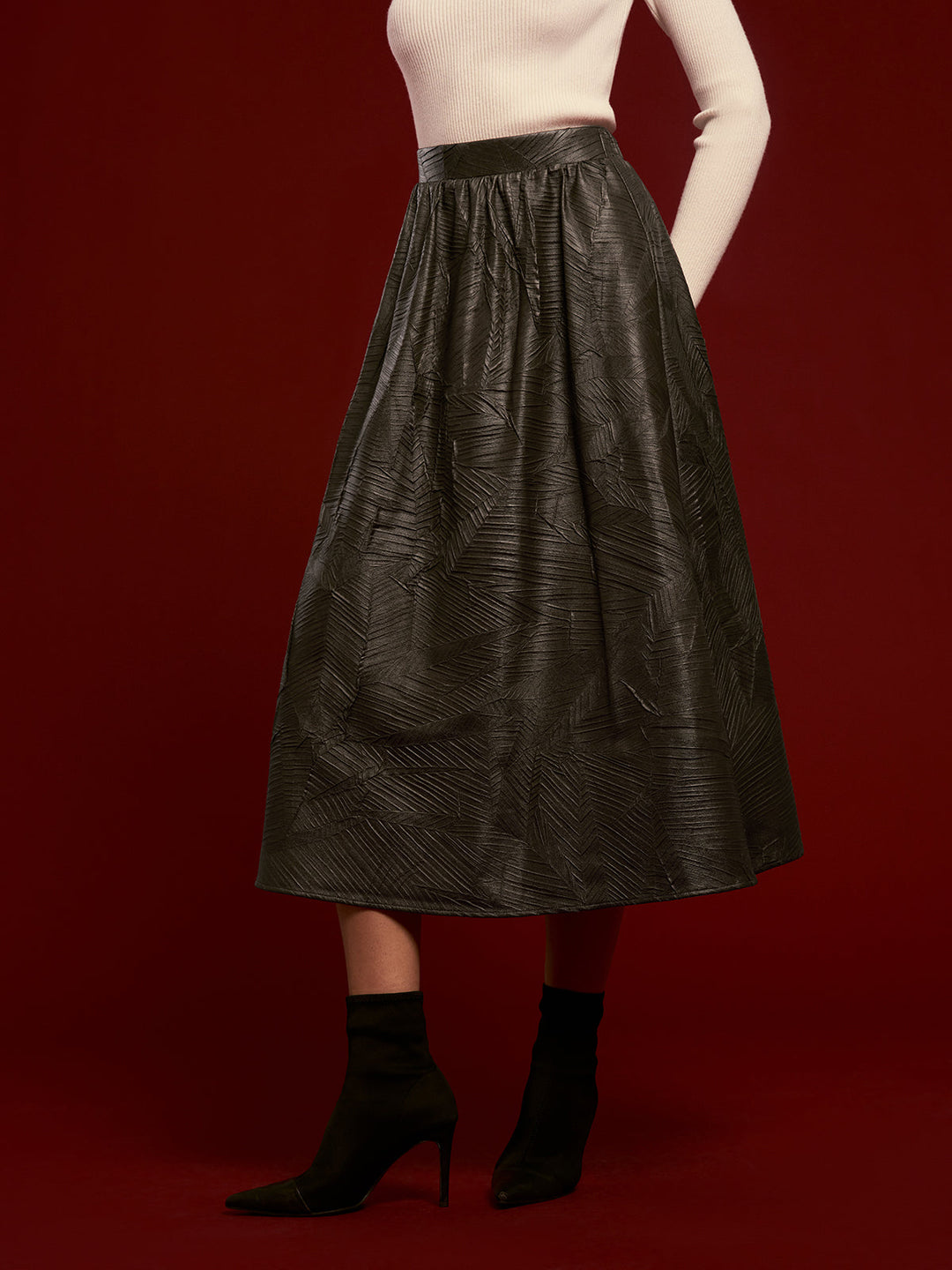 Retro Faux Leather Skirt Without Belt  Liora Lane Boutique Skirts