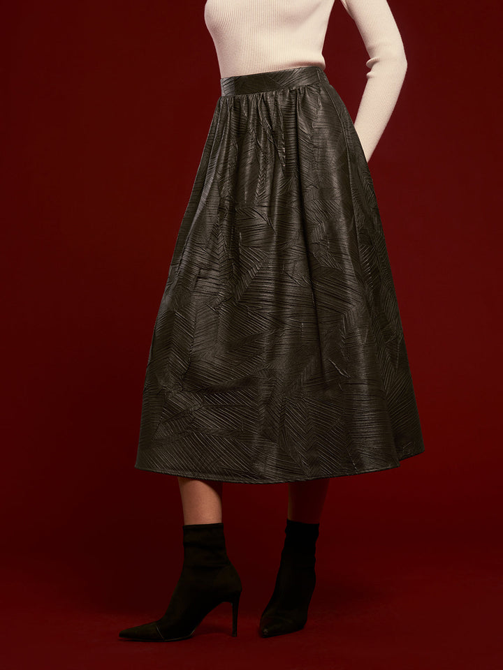 Retro Faux Leather Skirt Without Belt  Liora Lane Boutique Skirts