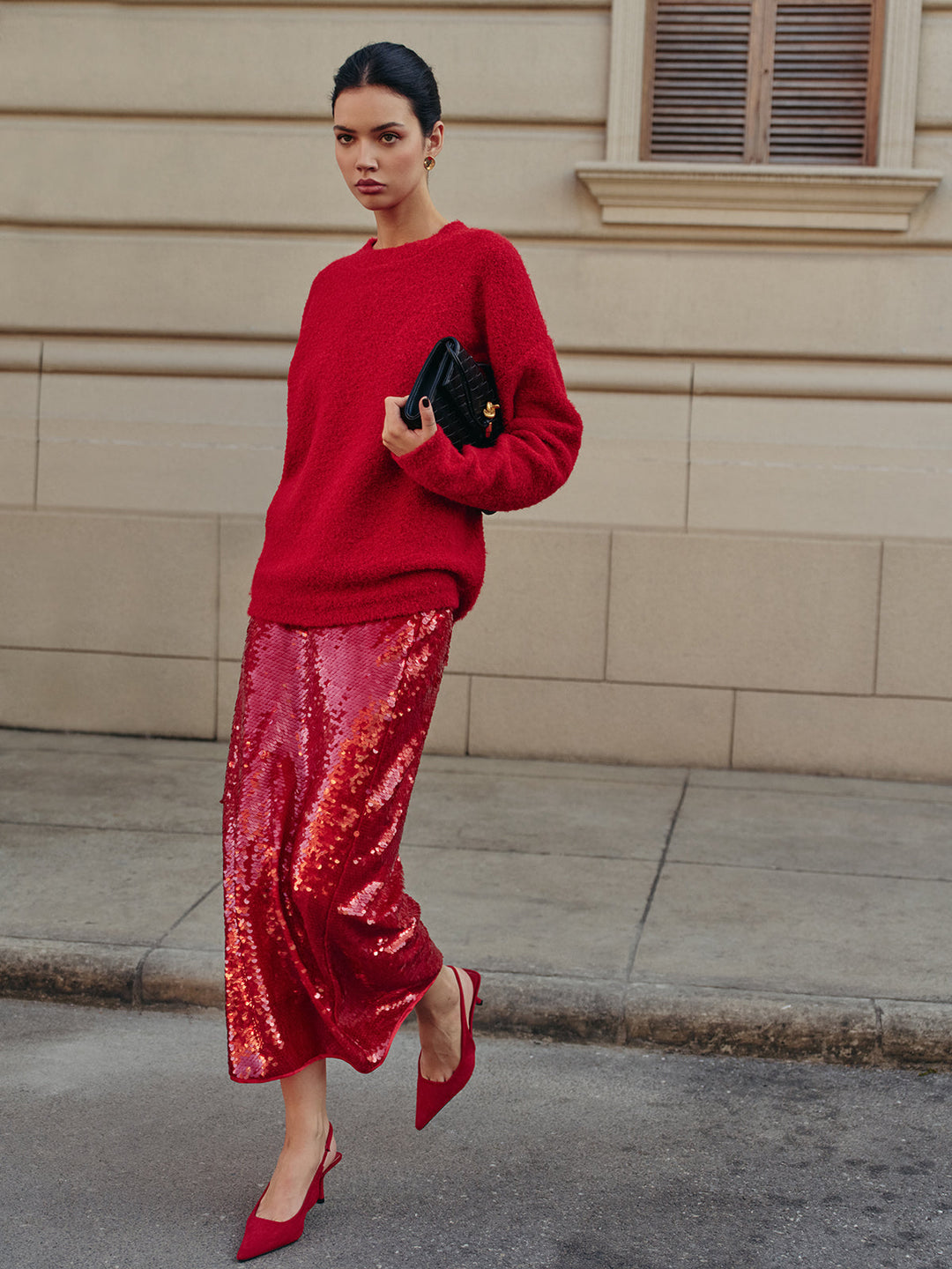 Elegant Plain Sequins Skirt  Liora Lane Boutique Skirts