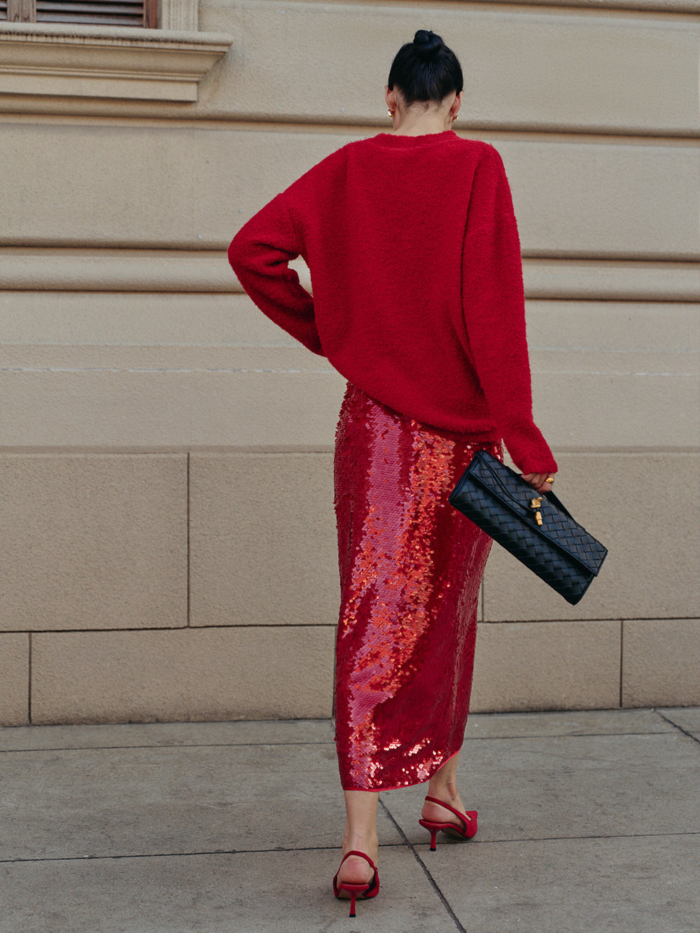 Elegant Plain Sequins Skirt  Liora Lane Boutique Skirts