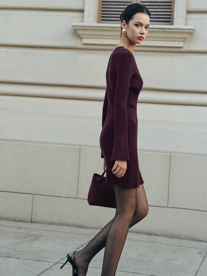 Minimalist Ribbed Sweater Short Dress  Liora Lane Boutique Sweater Dresses