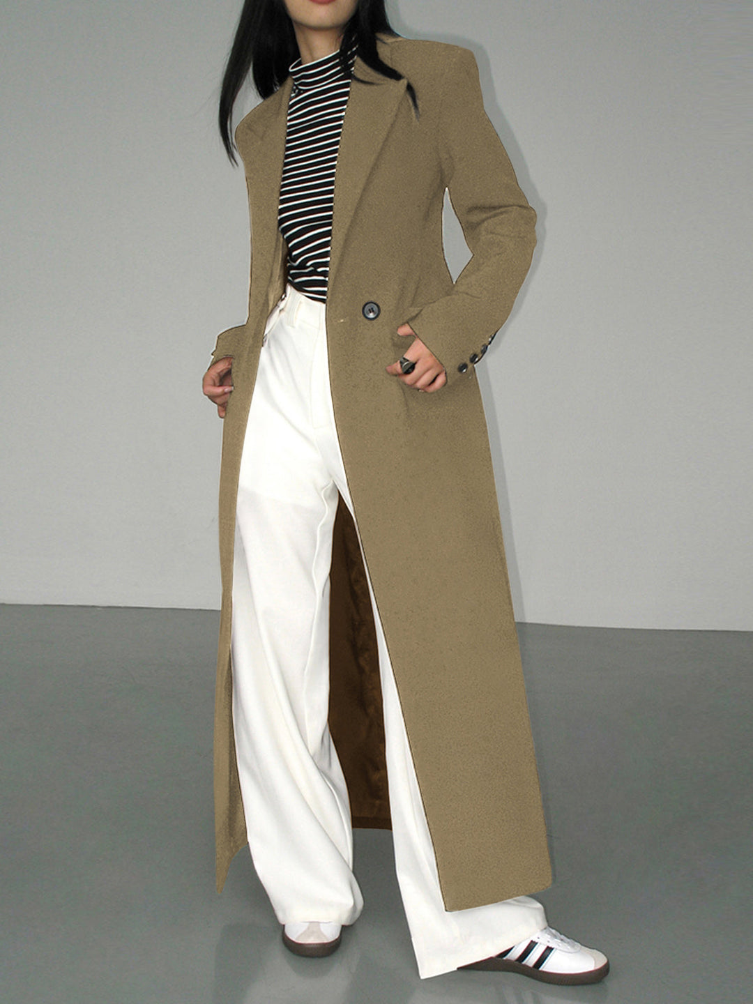 Collar Pocket Blazer Coat  Liora Lane Boutique Blazers Khaki / XL 202.00