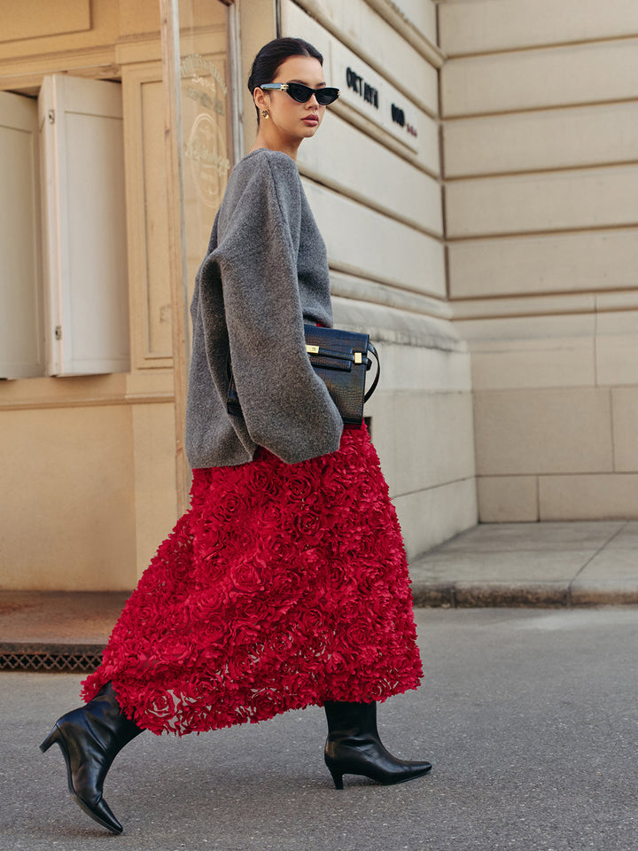 Wool-Blend Oversized Plain Pullover Sweater  Liora Lane Boutique Sweaters