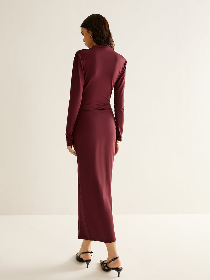 Elegant Pleated Split Dress  Liora Lane Boutique Dresses